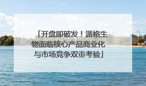 开盘即破发！派格生物面临核心产品商业化与市场竞争双重考验